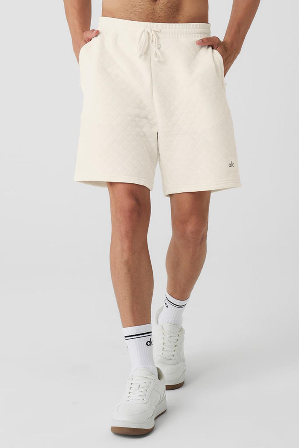 Σορτσ ανδρικα Alo Yoga Quilted Stadium Ivory | Greece  GMAYP-2756