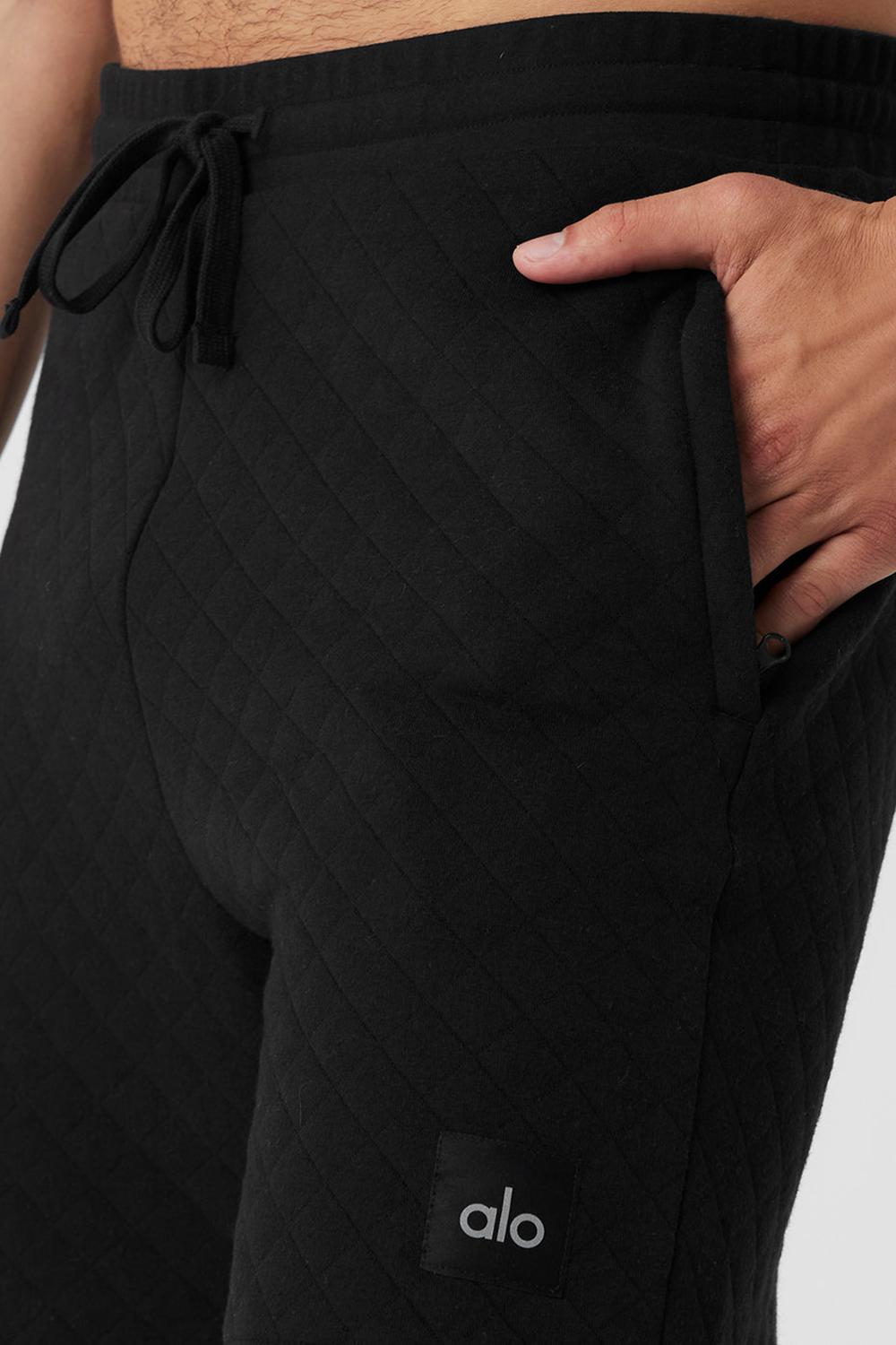 Σορτσ ανδρικα Alo Yoga Quilted Stadium μαυρα | Greece  VAOJC-5637