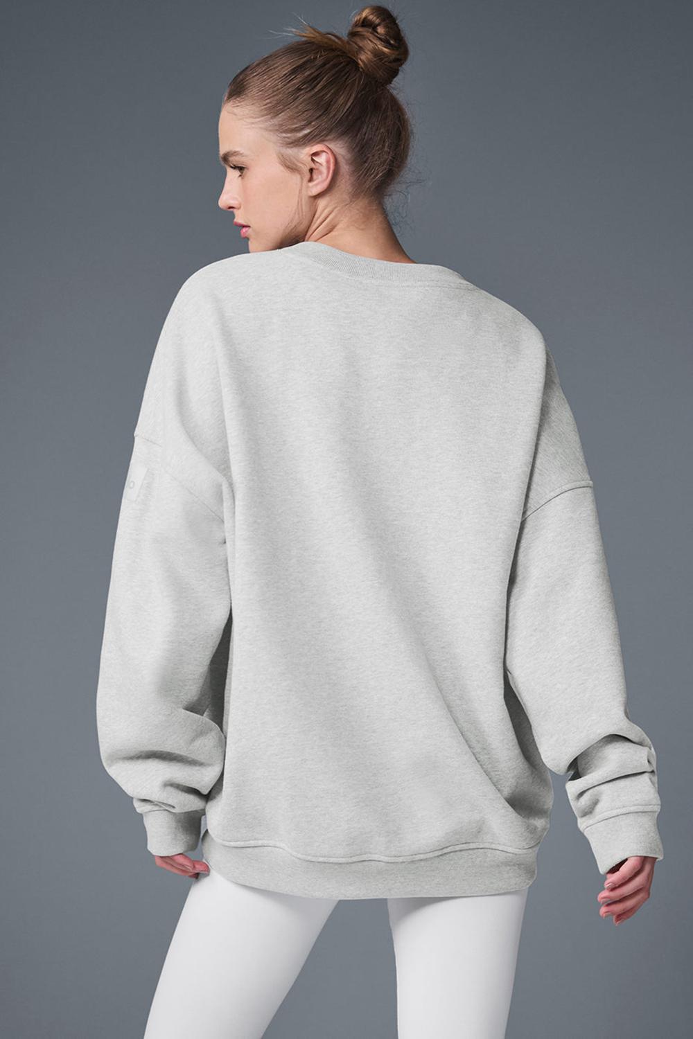 Φουτερ γυναικεια Alo Yoga Renown Heavy Weight Crew Neck γκρι | Greece  QLKUD-0531