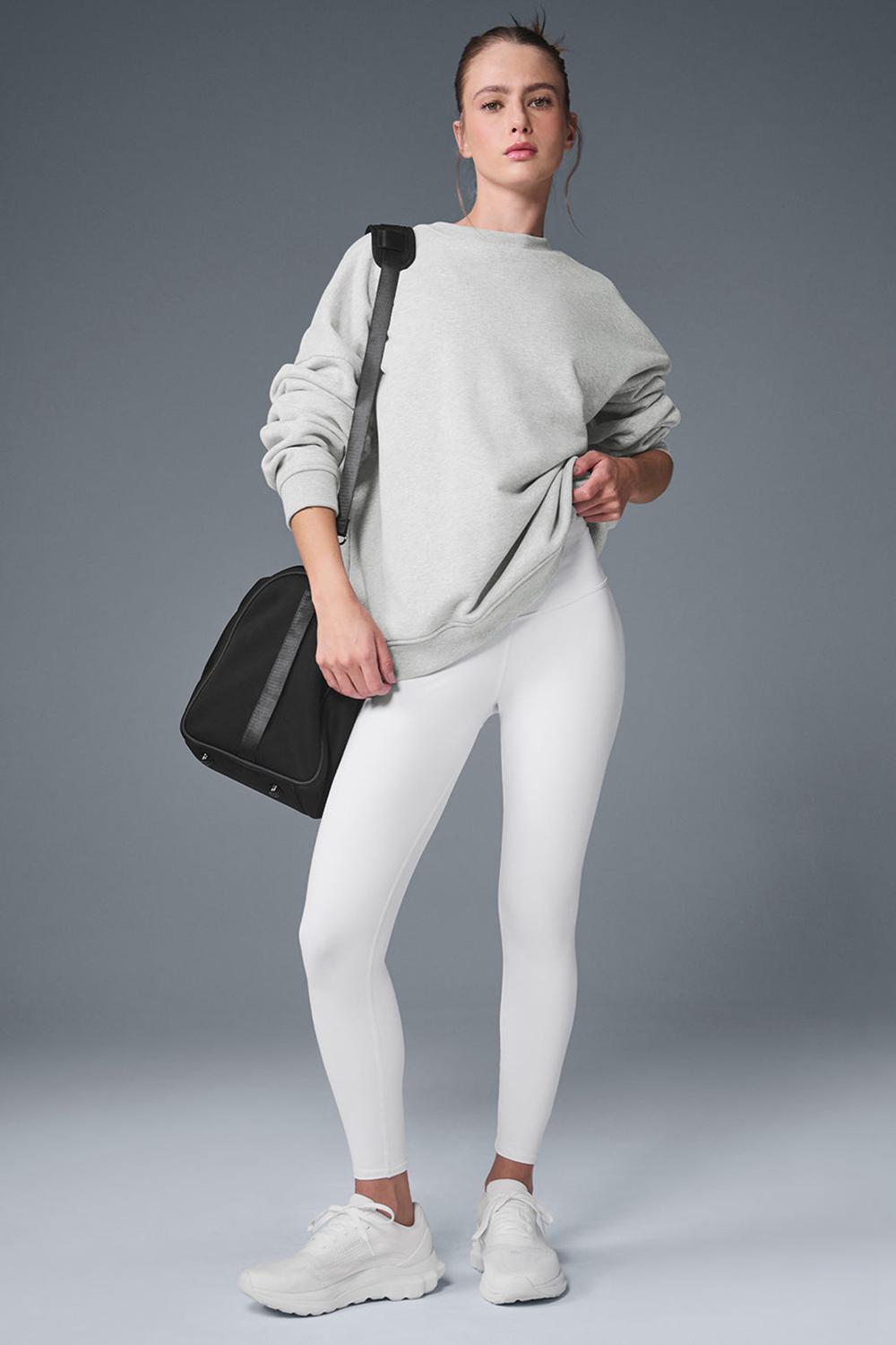 Φουτερ γυναικεια Alo Yoga Renown Heavy Weight Crew Neck γκρι | Greece  QLKUD-0531