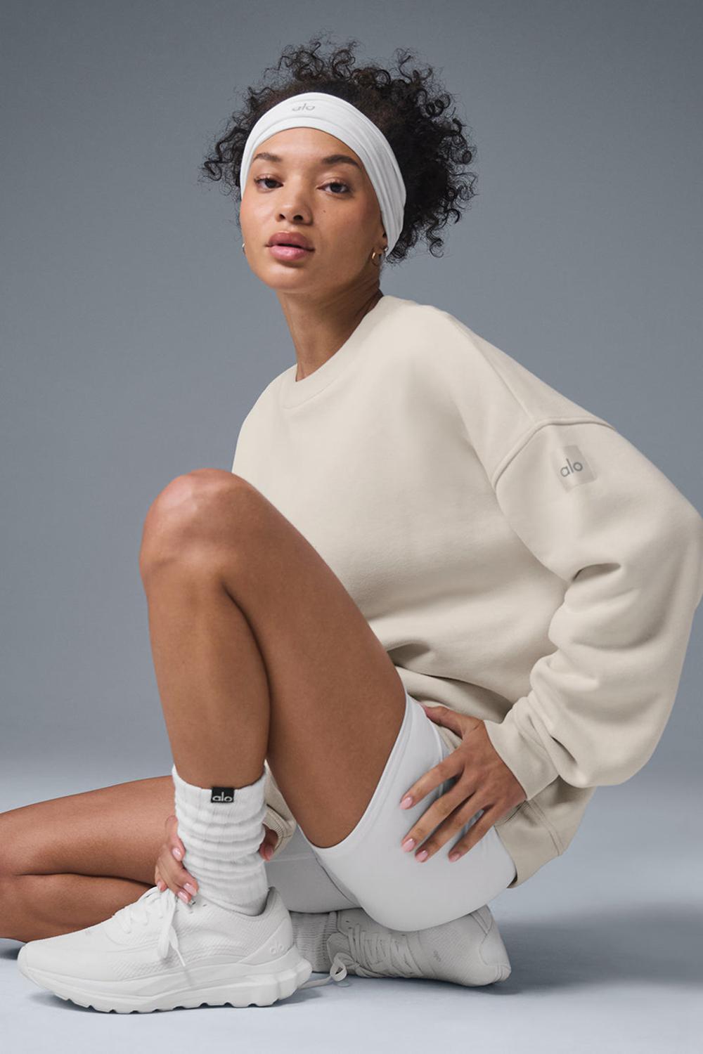 Φουτερ γυναικεια Alo Yoga Renown Heavy Weight Crew Neck Bone | Greece  DRYOA-5819