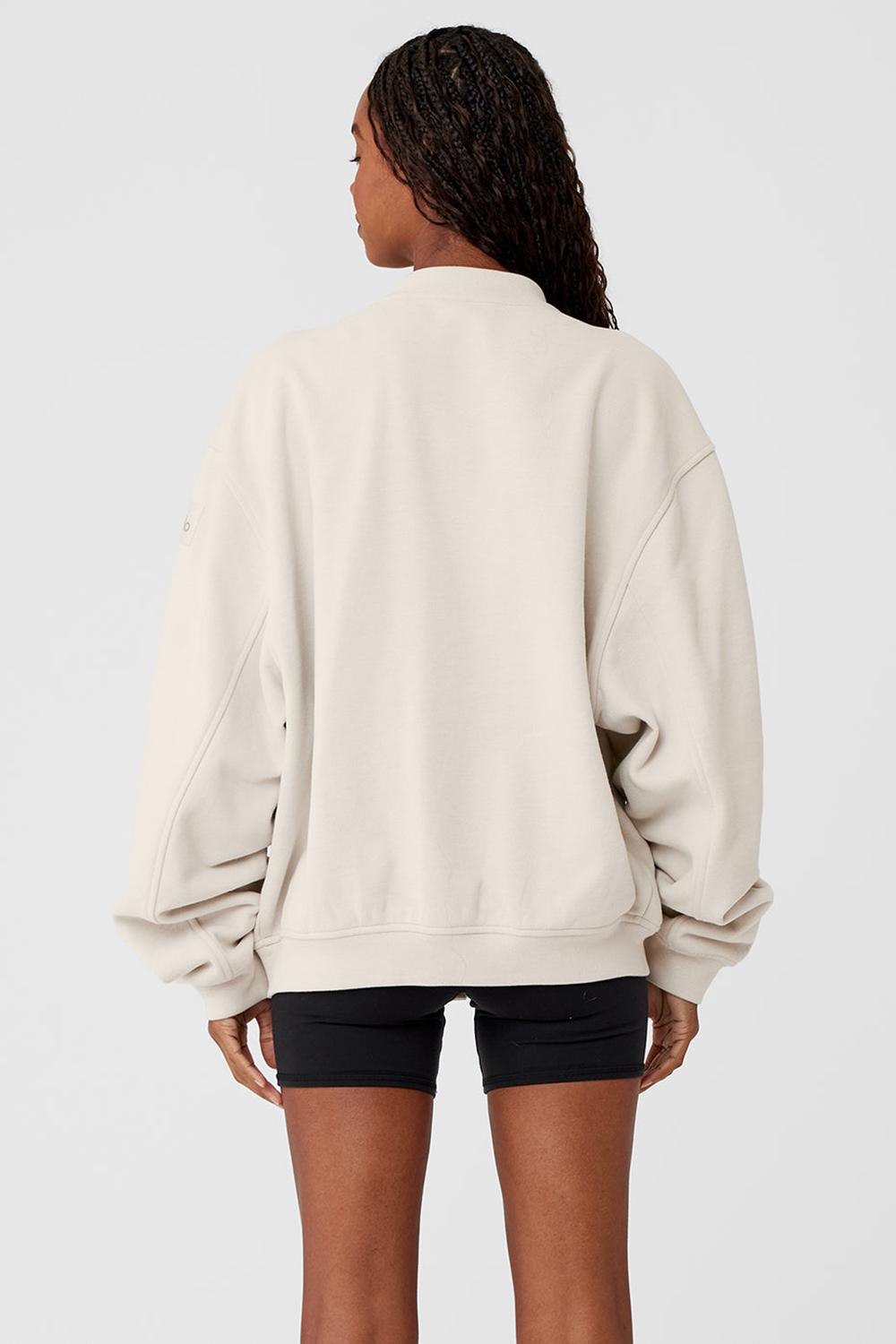 Μπουφαν γυναικεια Alo Yoga Renown Varsity Bone | Greece  XQBRJ-7160