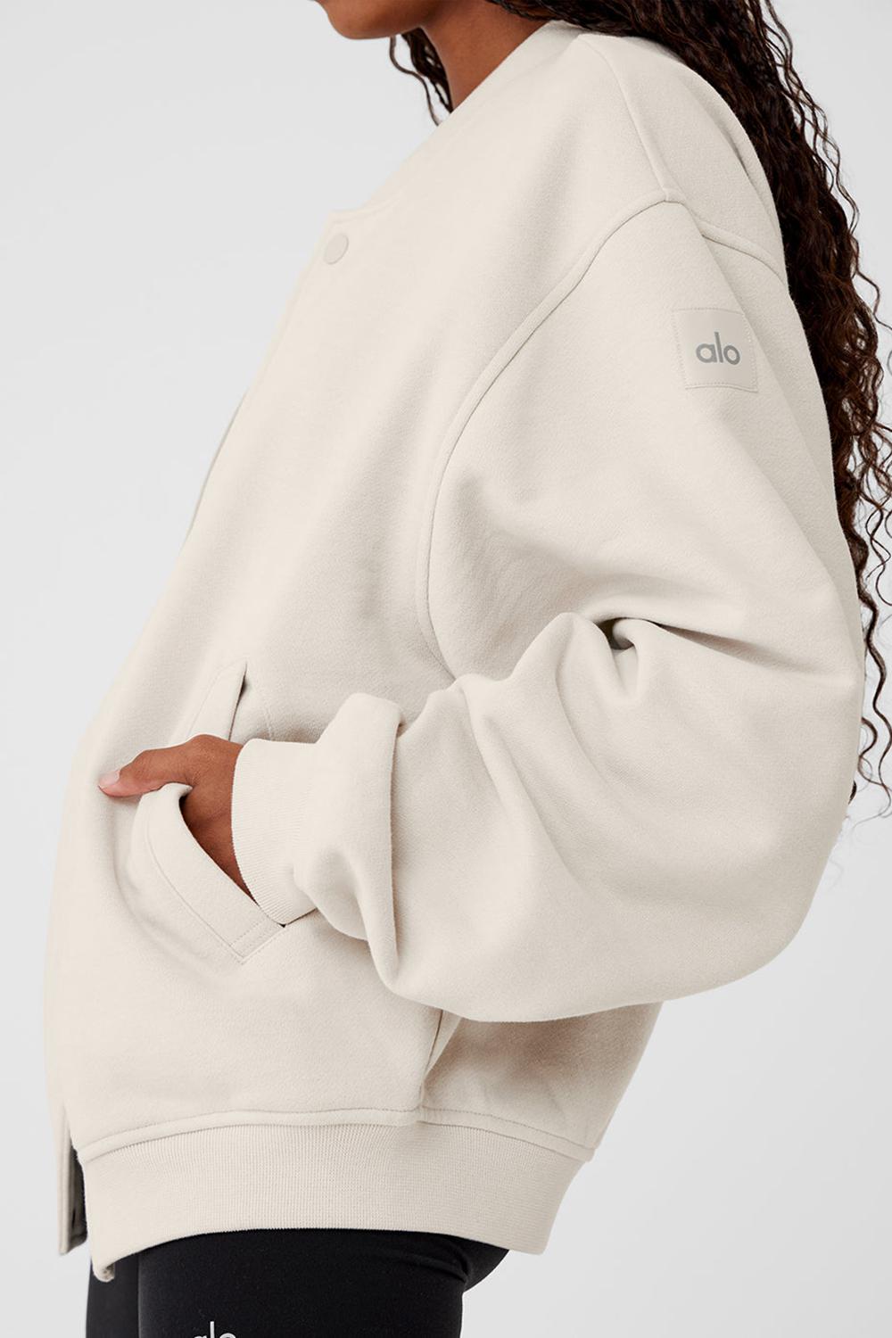 Μπουφαν γυναικεια Alo Yoga Renown Varsity Bone | Greece  XQBRJ-7160