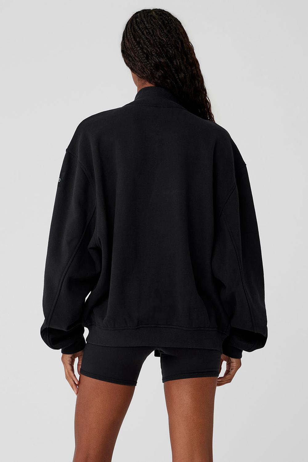 Μπουφαν γυναικεια Alo Yoga Renown Varsity μαυρα | Greece  TLDSB-3195