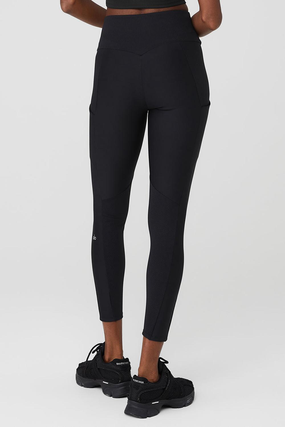 Κολαν γυναικεια Alo Yoga Ribbed Airlift High-Waist 7/8 Enchanted μαυρα | Greece  OJYUG-9412