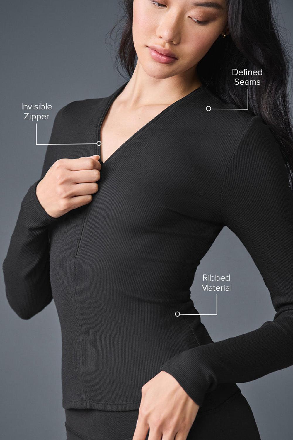 Μακρυμανικο γυναικεια Alo Yoga Ribbed Mesmerize μαυρα | Greece  ULXDE-9304