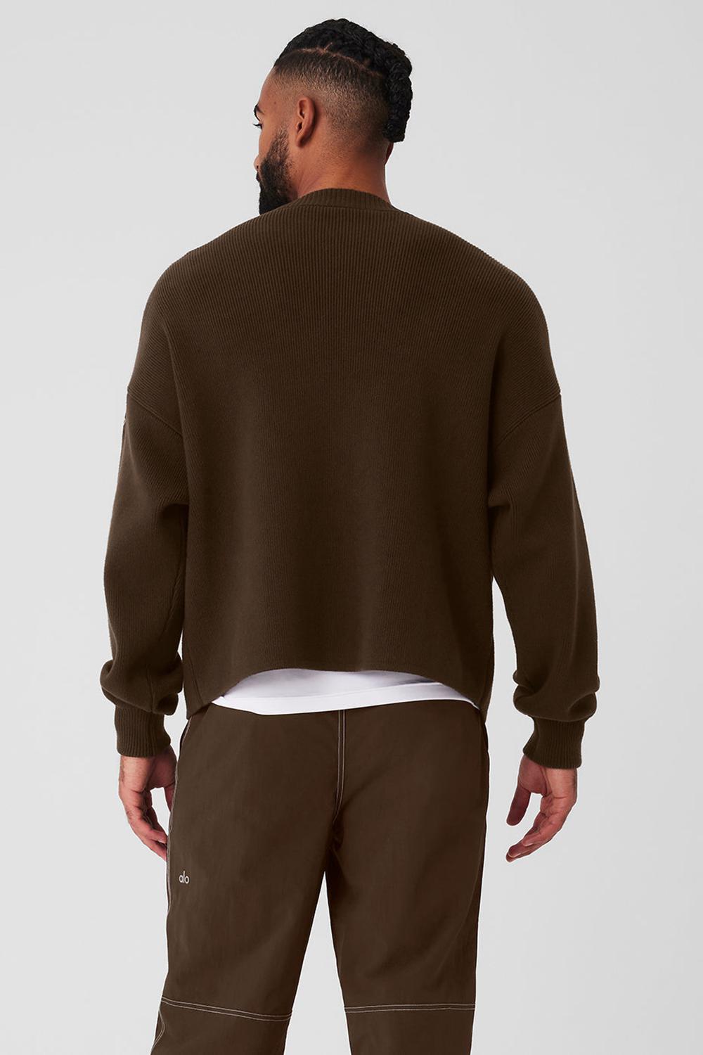 Πουλόβερ ανδρικα Alo Yoga Scholar Cardigan Espresso | Greece  CMXJH-4290
