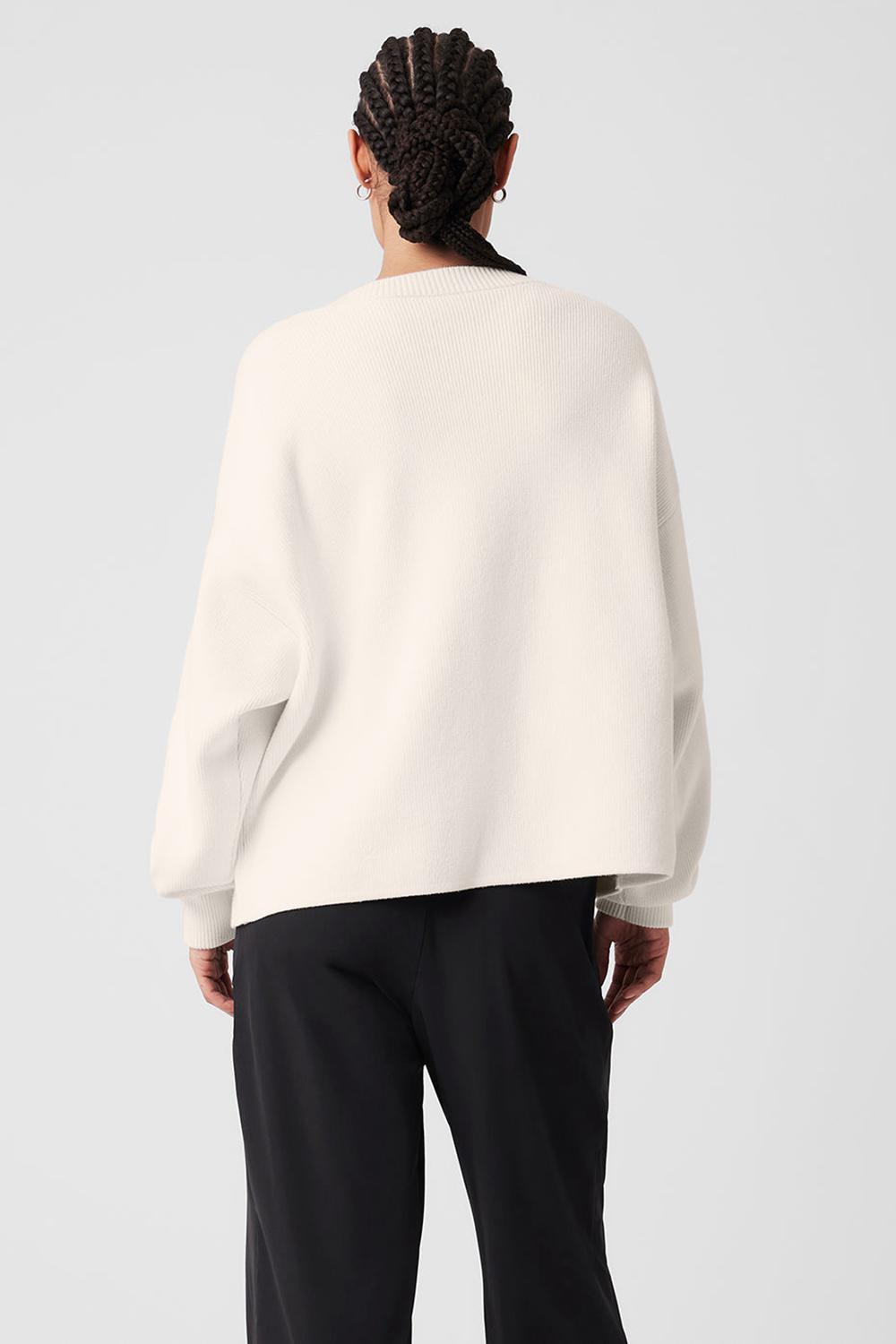 Πουλόβερ γυναικεια Alo Yoga Scholar Cardigan Ivory | Greece  TLHKV-8375