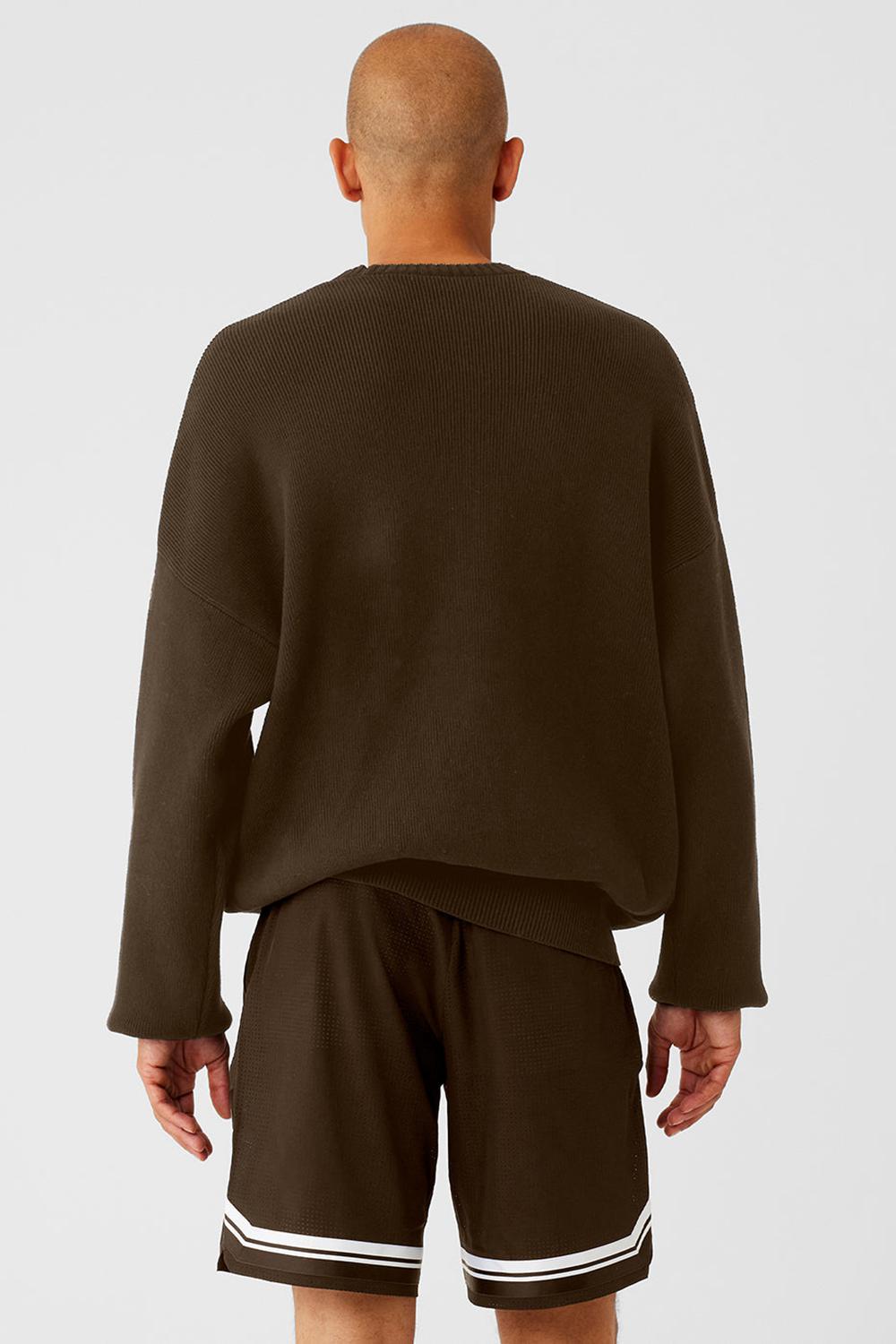 Πουλόβερ ανδρικα Alo Yoga Scholar Crew Neck Espresso | Greece  TIJSL-2845