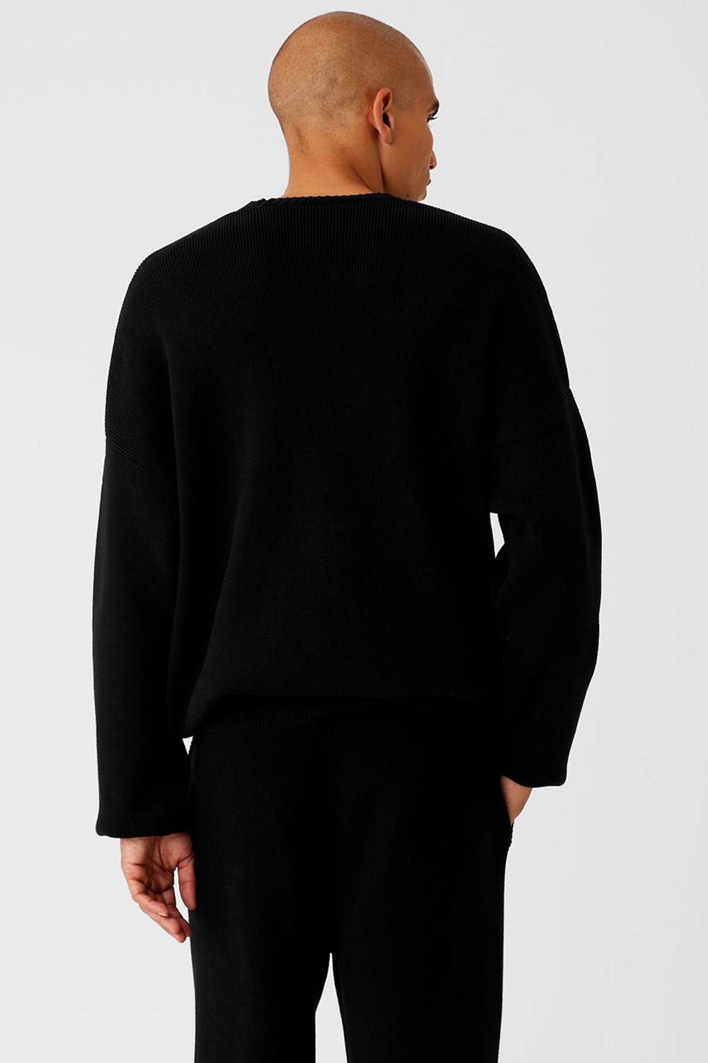 Πουλόβερ ανδρικα Alo Yoga Scholar Crew Neck μαυρα | Greece  BMZNR-5743