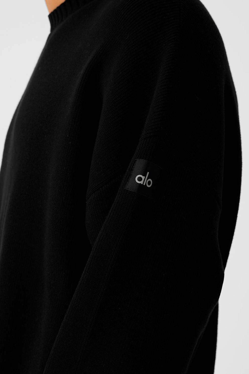 Πουλόβερ ανδρικα Alo Yoga Scholar Crew Neck μαυρα | Greece  BMZNR-5743