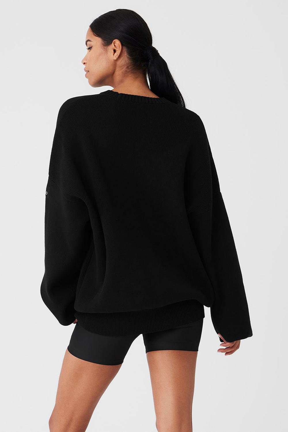 Πουλόβερ γυναικεια Alo Yoga Scholar Crew Neck μαυρα | Greece  DUHST-6128