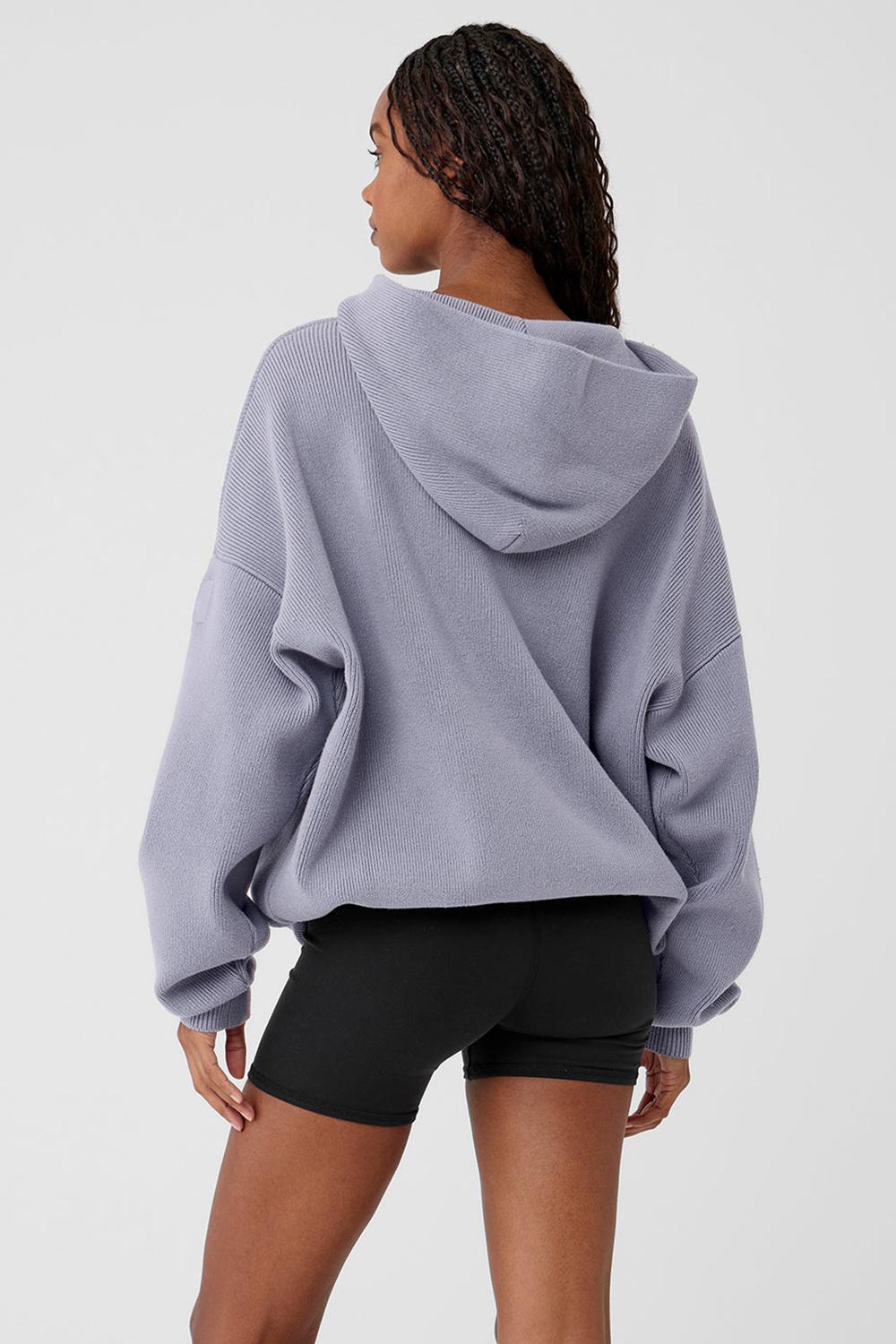 Πουλόβερ γυναικεια Alo Yoga Scholar Hooded Fog | Greece  GDAPY-3284