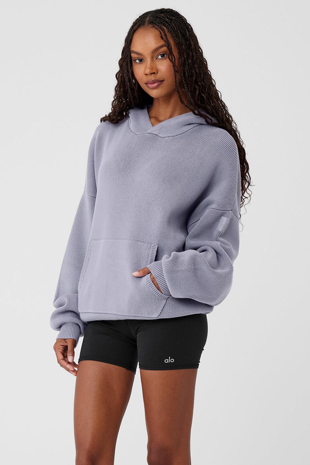 Πουλόβερ γυναικεια Alo Yoga Scholar Hooded Fog | Greece  GDAPY-3284