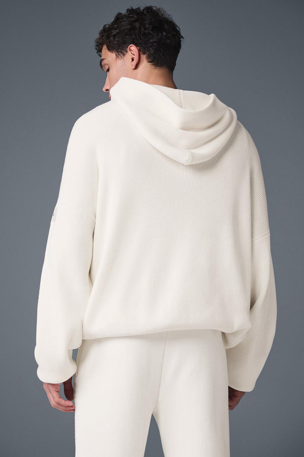 Πουλόβερ ανδρικα Alo Yoga Scholar Hooded Ivory | Greece  EUNAK-8967