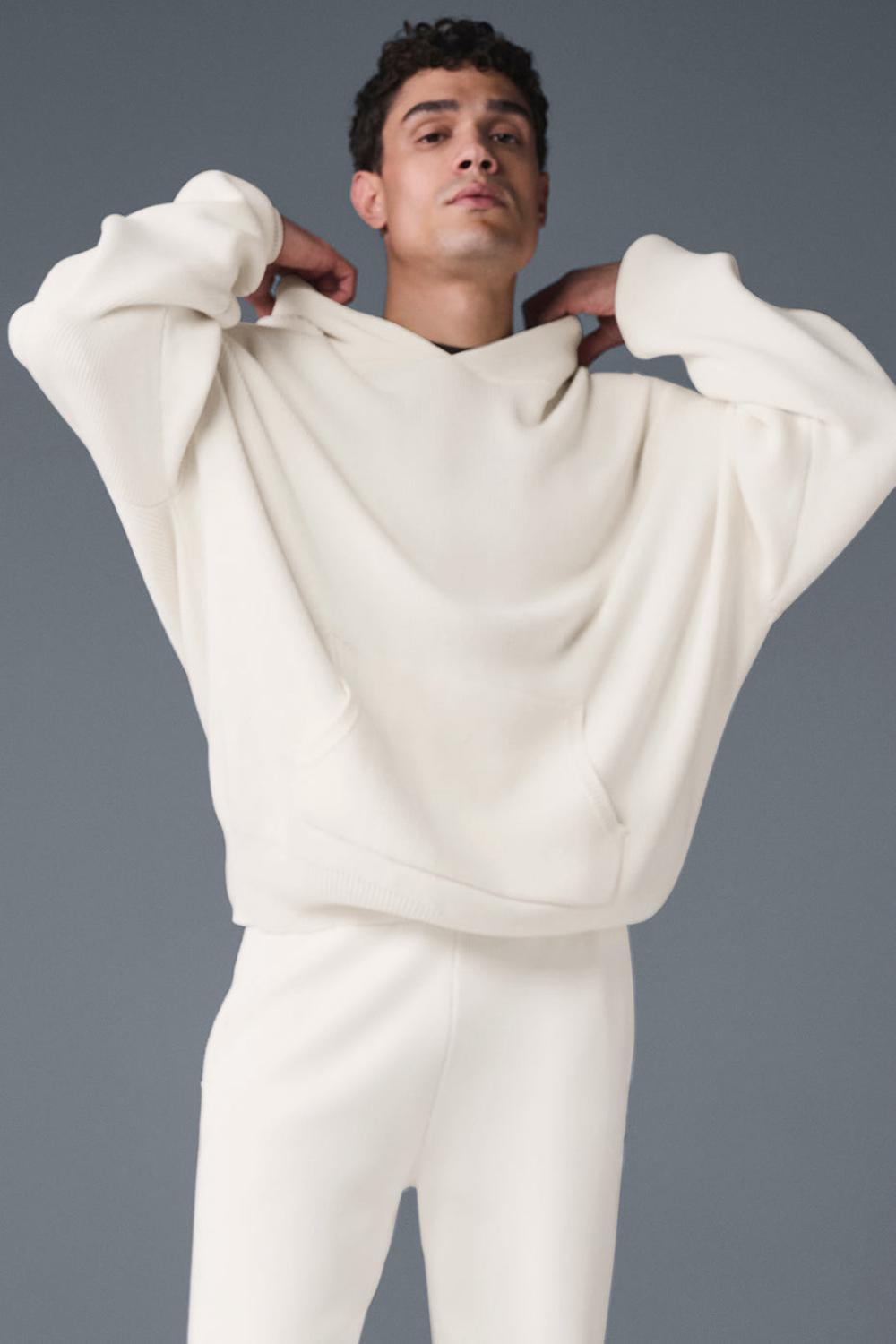 Πουλόβερ ανδρικα Alo Yoga Scholar Hooded Ivory | Greece  EUNAK-8967