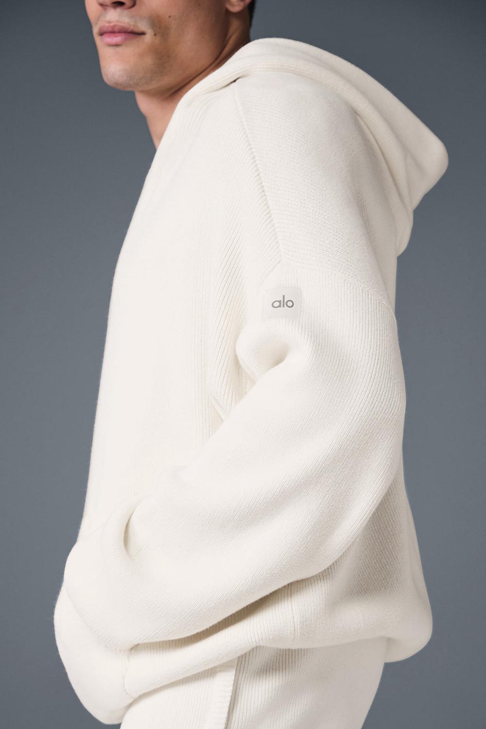 Πουλόβερ ανδρικα Alo Yoga Scholar Hooded Ivory | Greece  EUNAK-8967