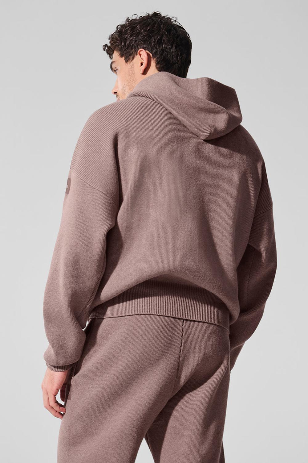 Πουλόβερ ανδρικα Alo Yoga Scholar Hooded Mushroom Heather | Greece  BSJFU-1625
