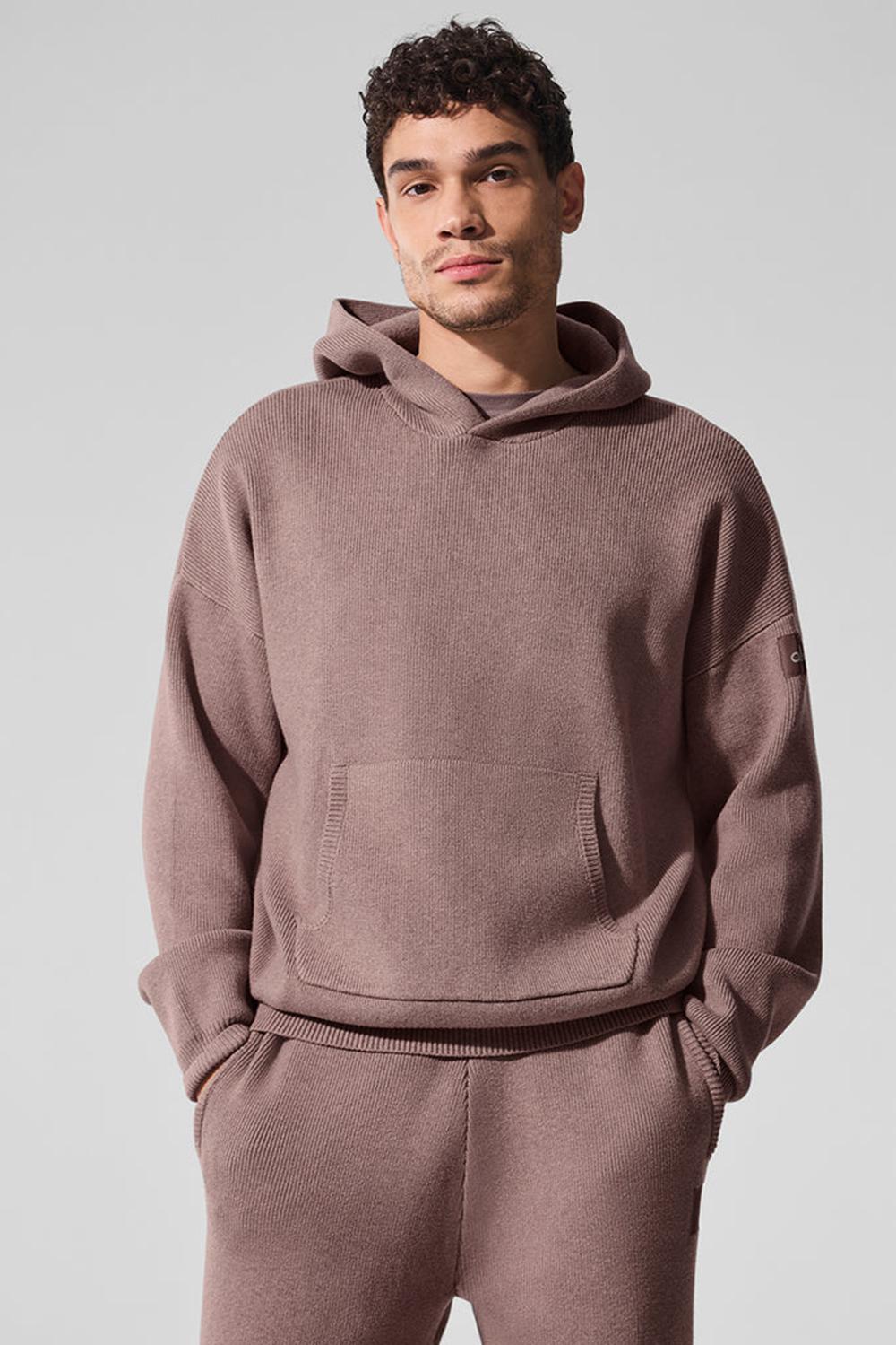 Πουλόβερ ανδρικα Alo Yoga Scholar Hooded Mushroom Heather | Greece  BSJFU-1625