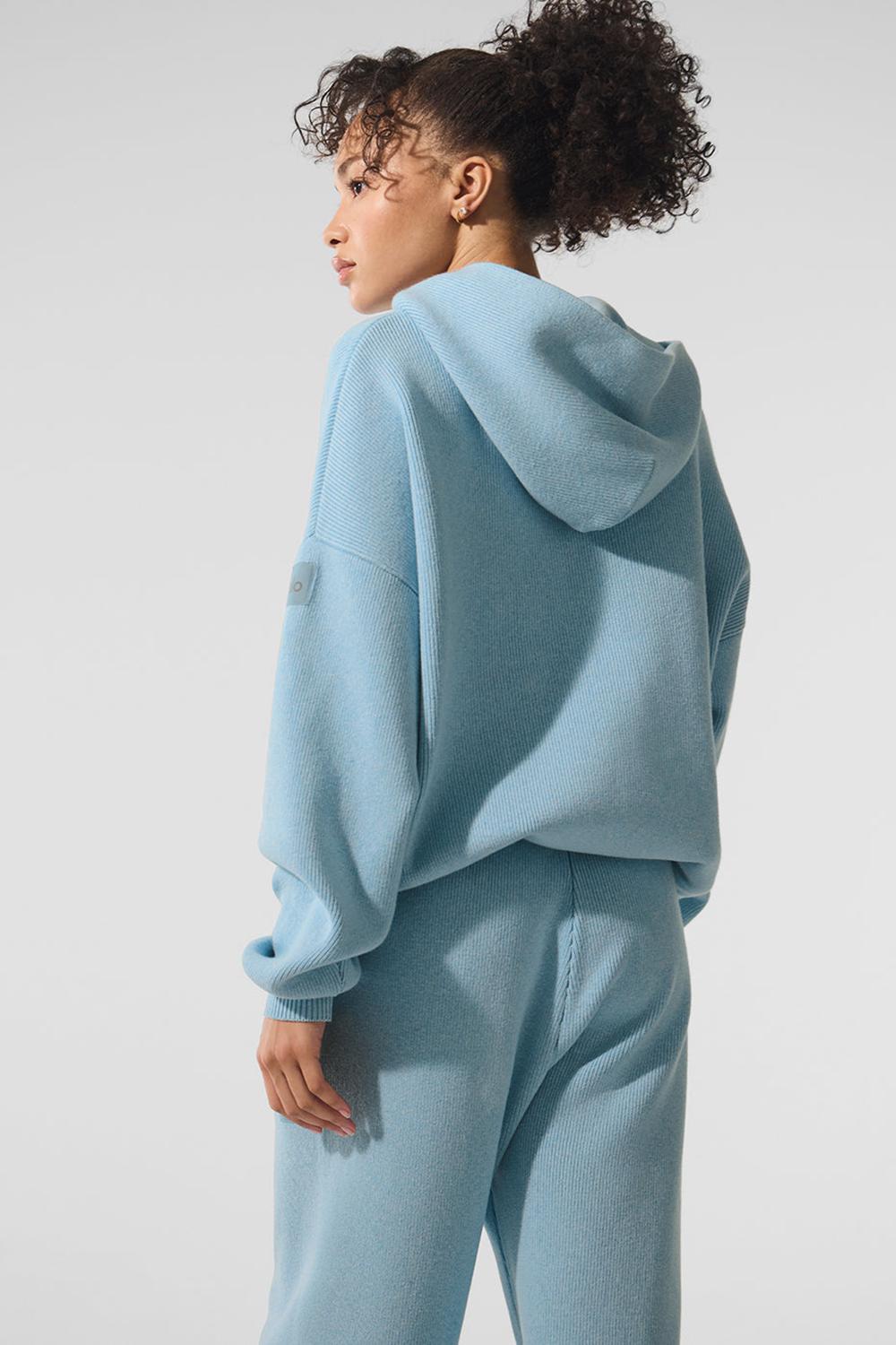 Πουλόβερ γυναικεια Alo Yoga Scholar Hooded μπλε | Greece  CXTUK-8159