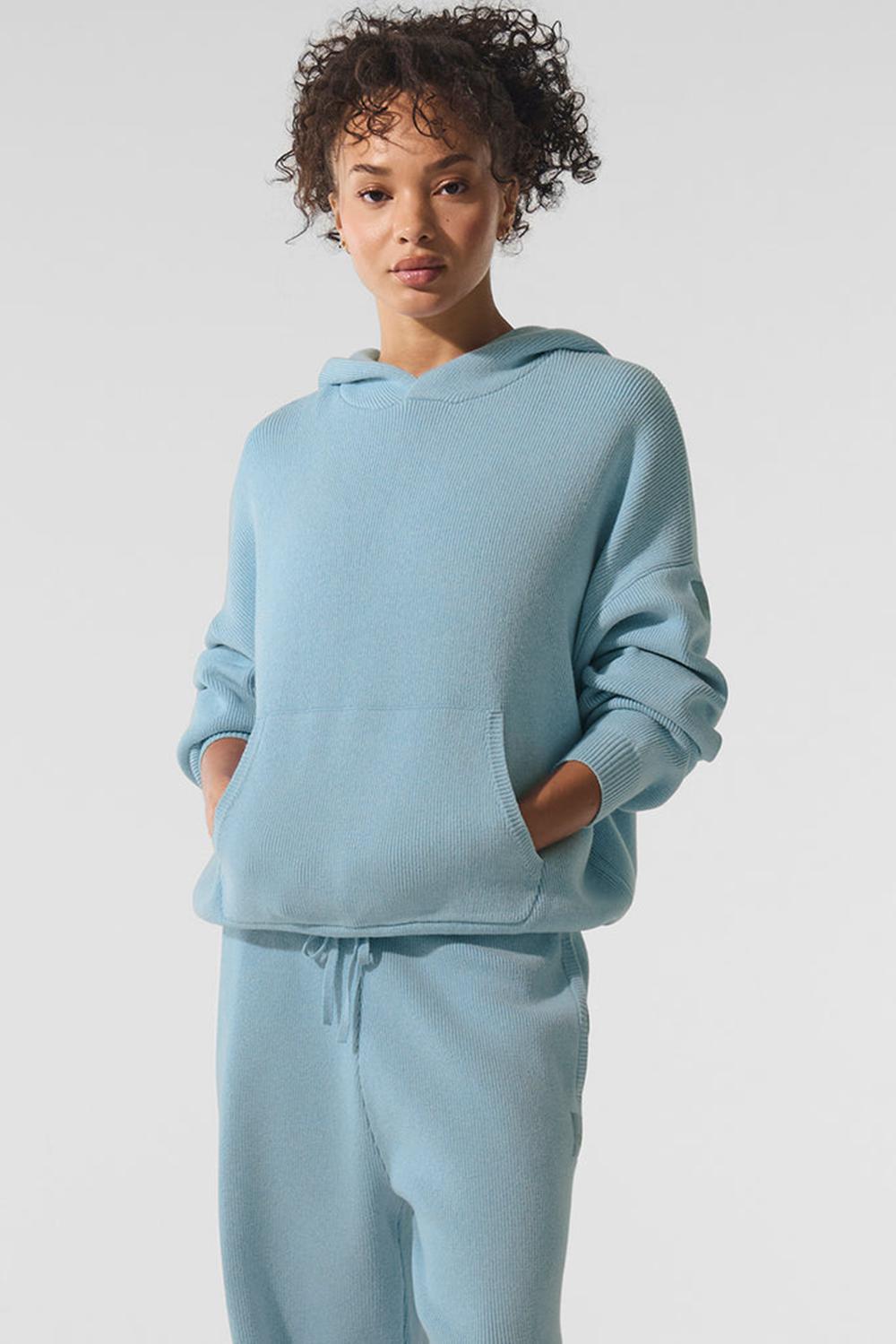 Πουλόβερ γυναικεια Alo Yoga Scholar Hooded μπλε | Greece  CXTUK-8159