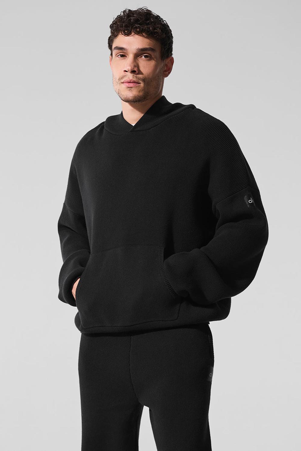 Πουλόβερ ανδρικα Alo Yoga Scholar Hooded μαυρα | Greece  LAJRD-8076