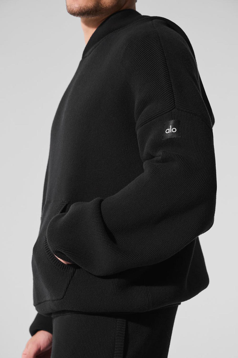 Πουλόβερ ανδρικα Alo Yoga Scholar Hooded μαυρα | Greece  LAJRD-8076