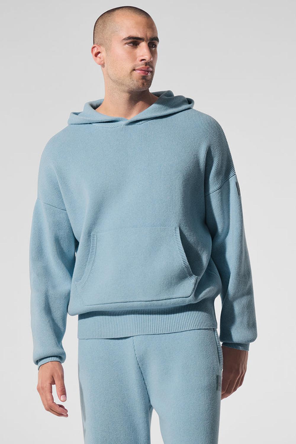 Πουλόβερ ανδρικα Alo Yoga Scholar Hooded μπλε | Greece  TOQAY-0493