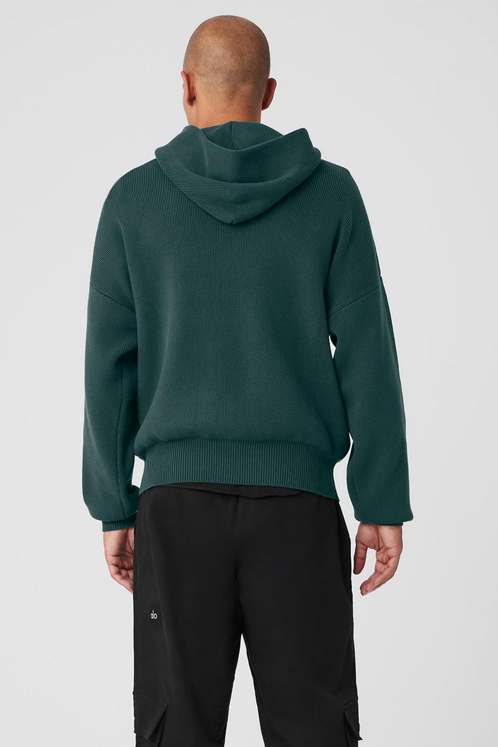 Πουλόβερ ανδρικα Alo Yoga Scholar Hooded πρασινο | Greece  WGMQR-2396