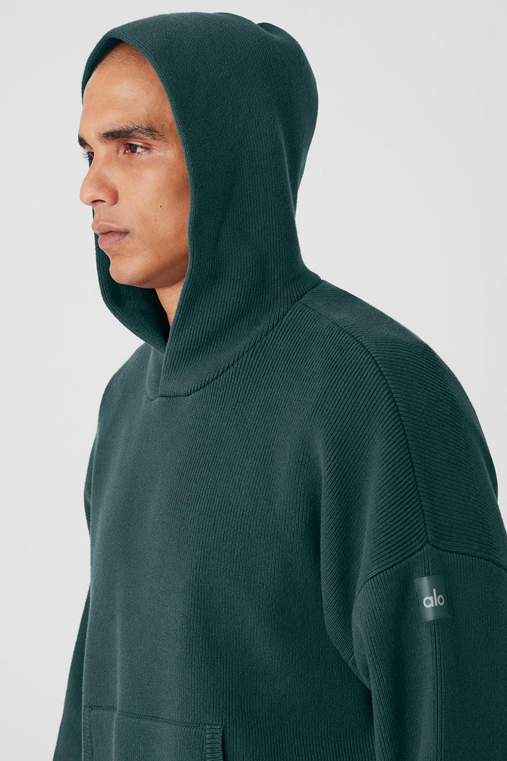 Πουλόβερ ανδρικα Alo Yoga Scholar Hooded πρασινο | Greece  WGMQR-2396