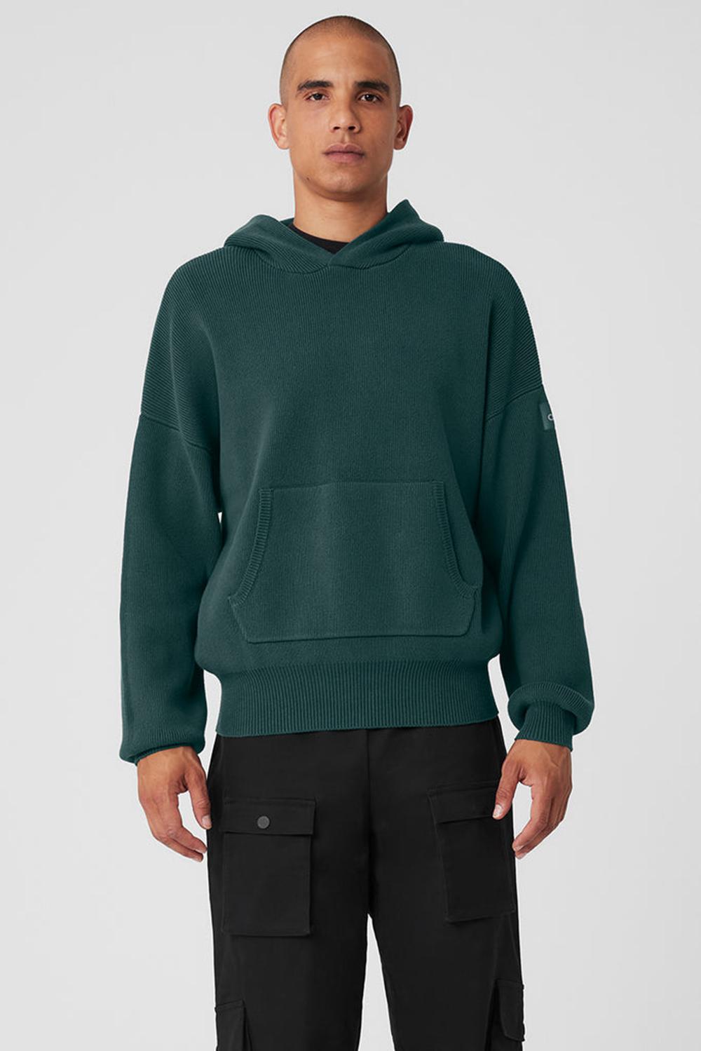 Πουλόβερ ανδρικα Alo Yoga Scholar Hooded πρασινο | Greece  WGMQR-2396