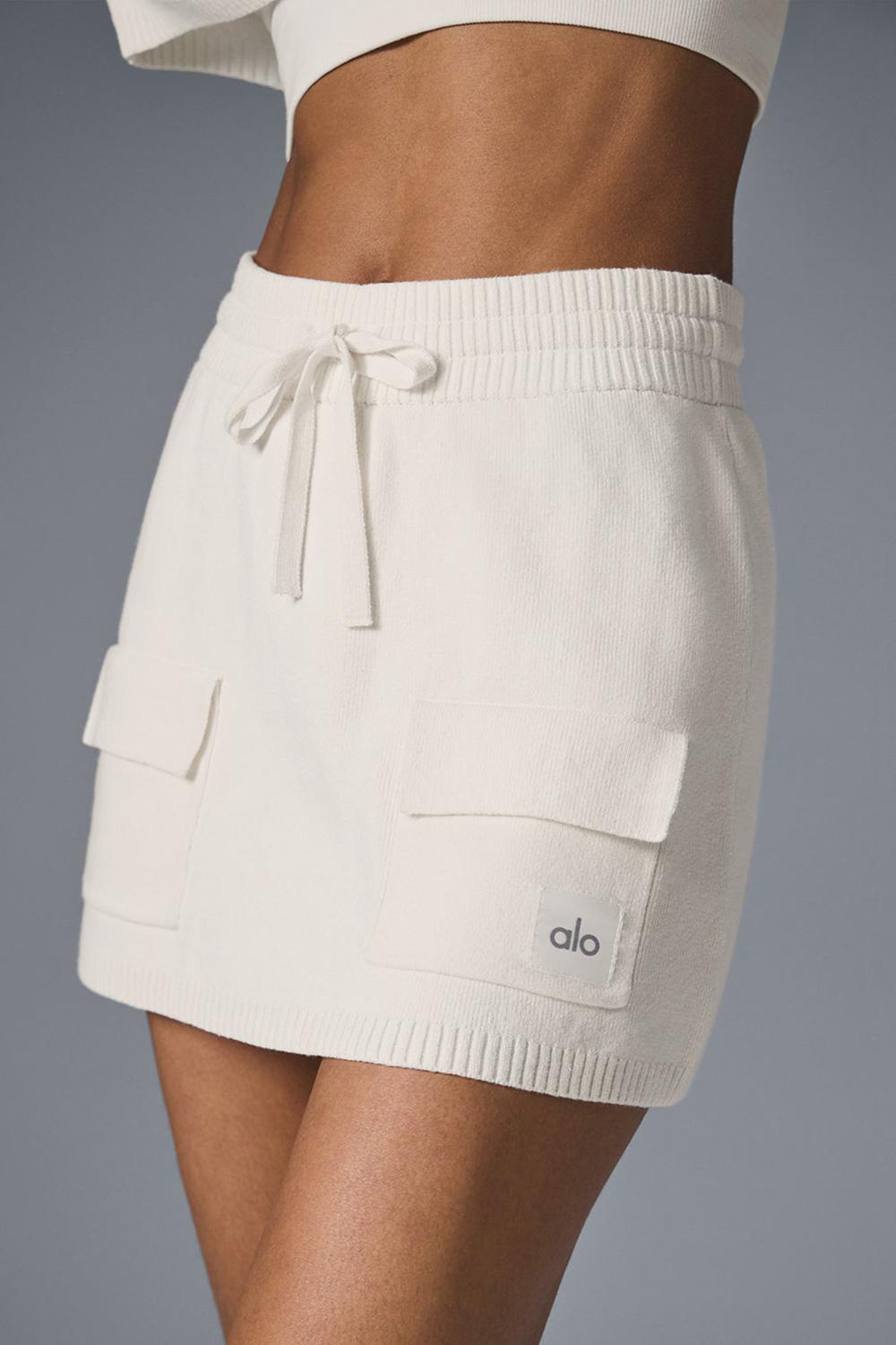 φουστεσ γυναικεια Alo Yoga Scholar Knit Cargo Ivory | Greece  BUXEC-4612