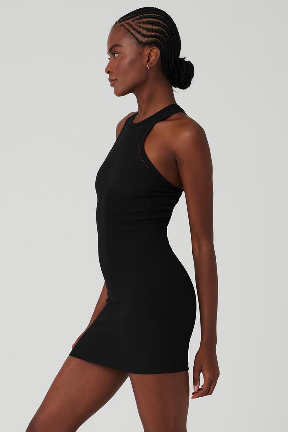 Φορεμα γυναικεια Alo Yoga Seamless Open Air Racerback μαυρα | Greece  FLHBO-5342