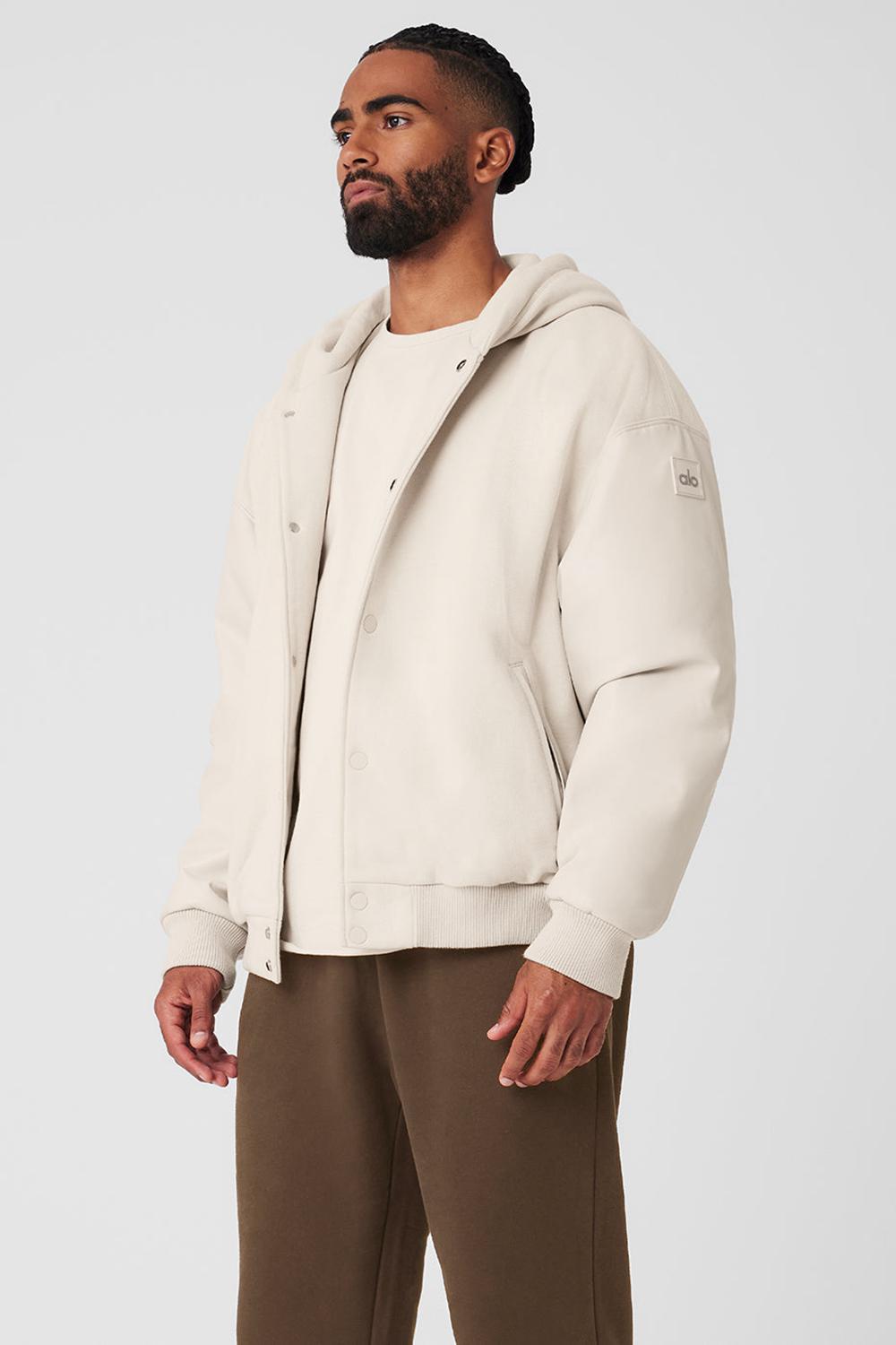 Μπουφαν ανδρικα Alo Yoga Select Hooded Bomber Bone | Greece  CKIBE-9041