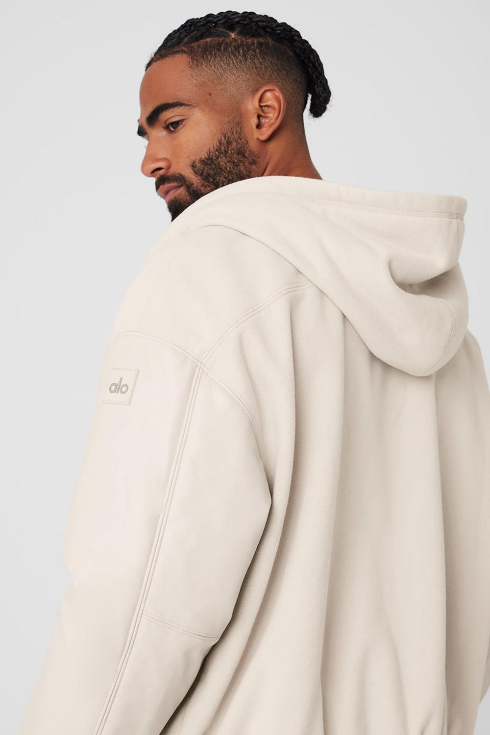 Μπουφαν ανδρικα Alo Yoga Select Hooded Bomber Bone | Greece  CKIBE-9041