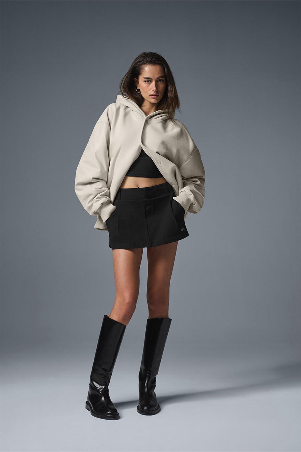 Μπουφαν γυναικεια Alo Yoga Select Hooded Bomber Bone | Greece  EYDJH-4317
