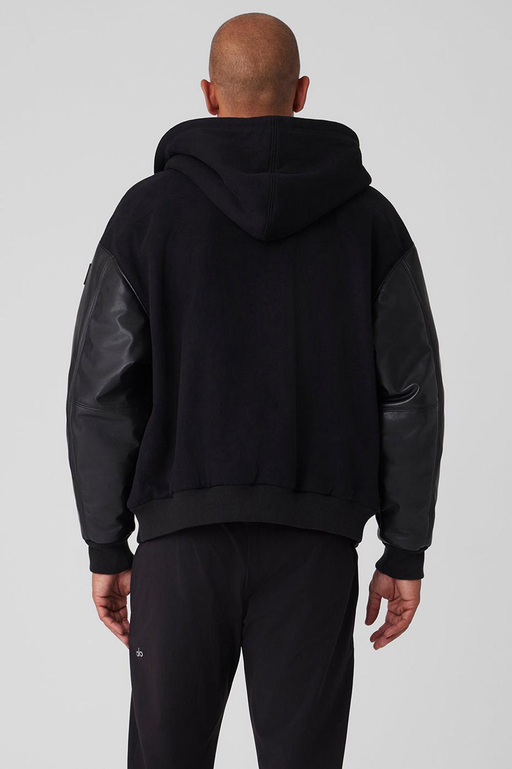 Μπουφαν ανδρικα Alo Yoga Select Hooded Bomber μαυρα | Greece  RSFHL-0815