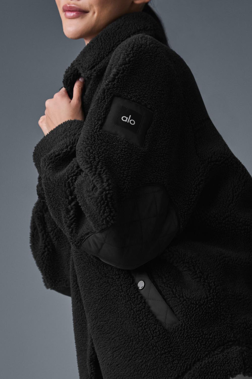 Μπουφαν γυναικεια Alo Yoga Sherpa Edge Shacket μαυρα | Greece  DVRLU-2965