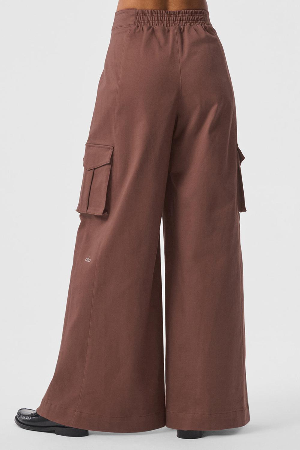 Παντελονι γυναικεια Alo Yoga Show Off Cargo Wide Leg Chestnut | Greece  UHVXR-1570