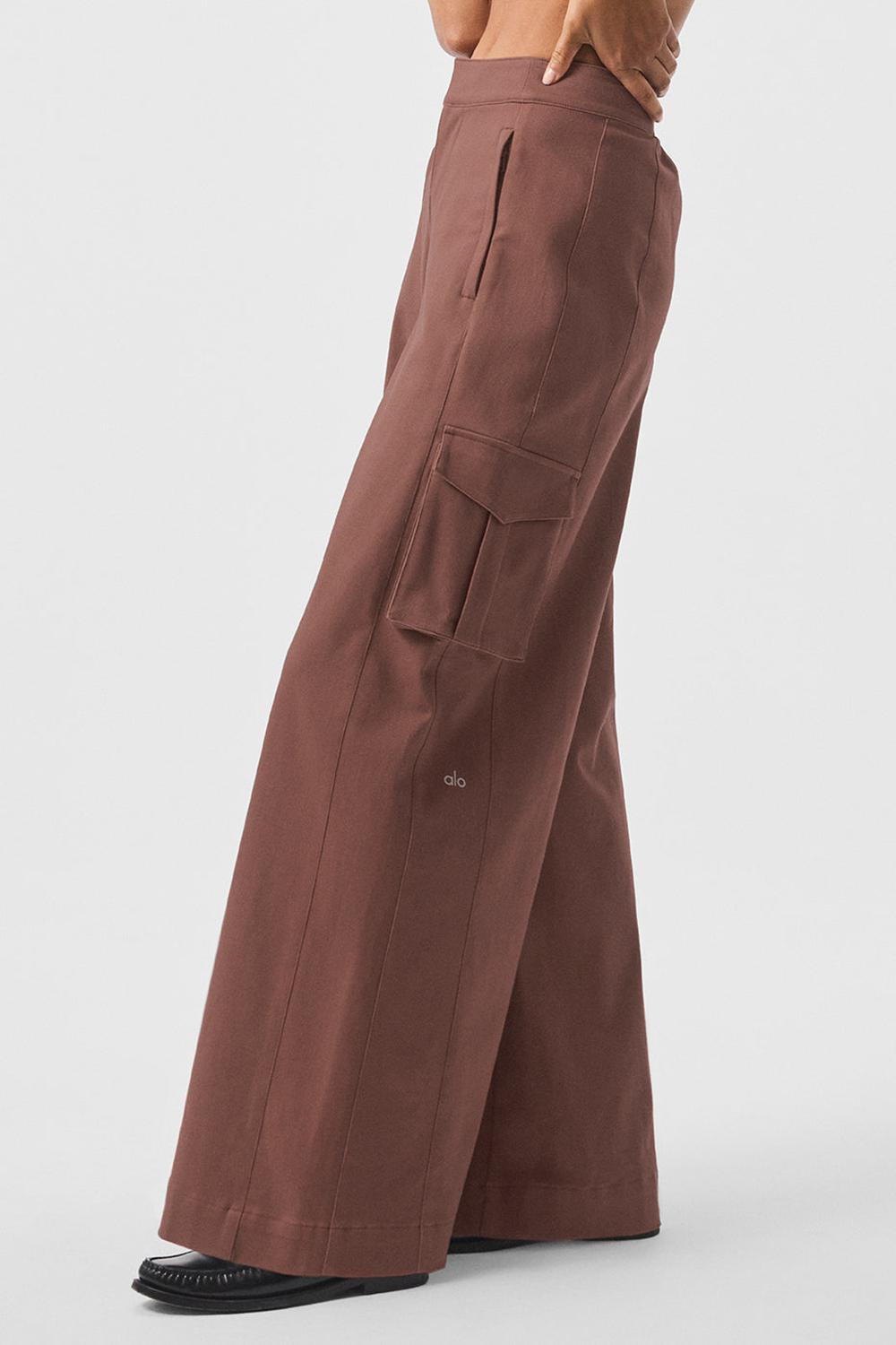 Παντελονι γυναικεια Alo Yoga Show Off Cargo Wide Leg Chestnut | Greece  UHVXR-1570