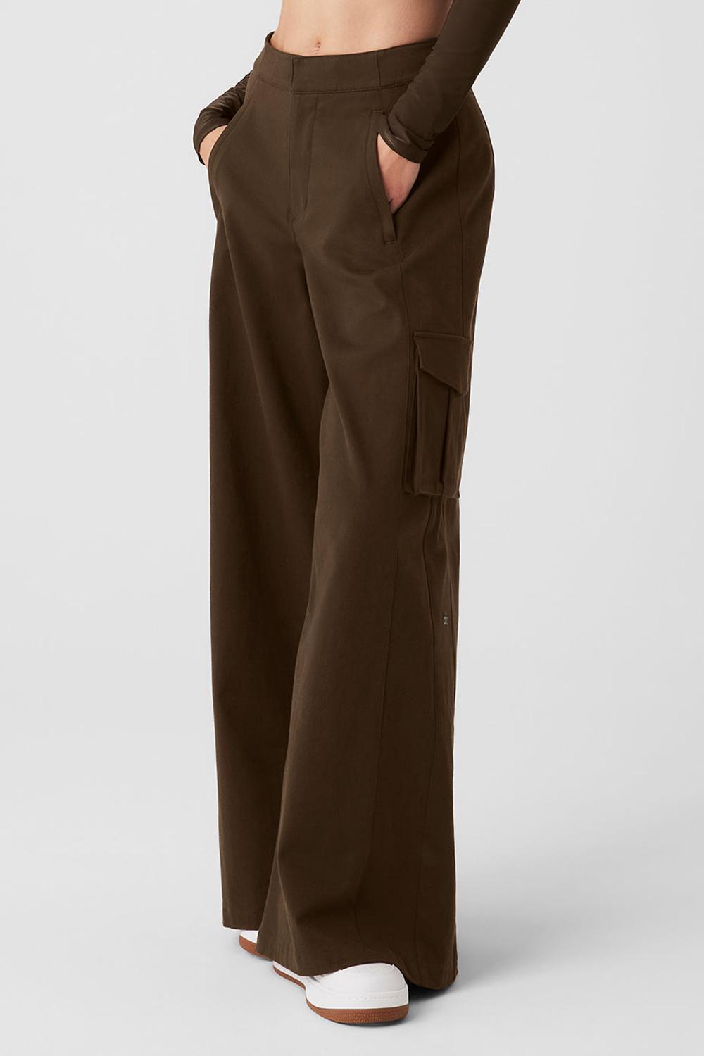Παντελονι γυναικεια Alo Yoga Show Off Cargo Wide Leg Espresso | Greece  ZSAWY-1278