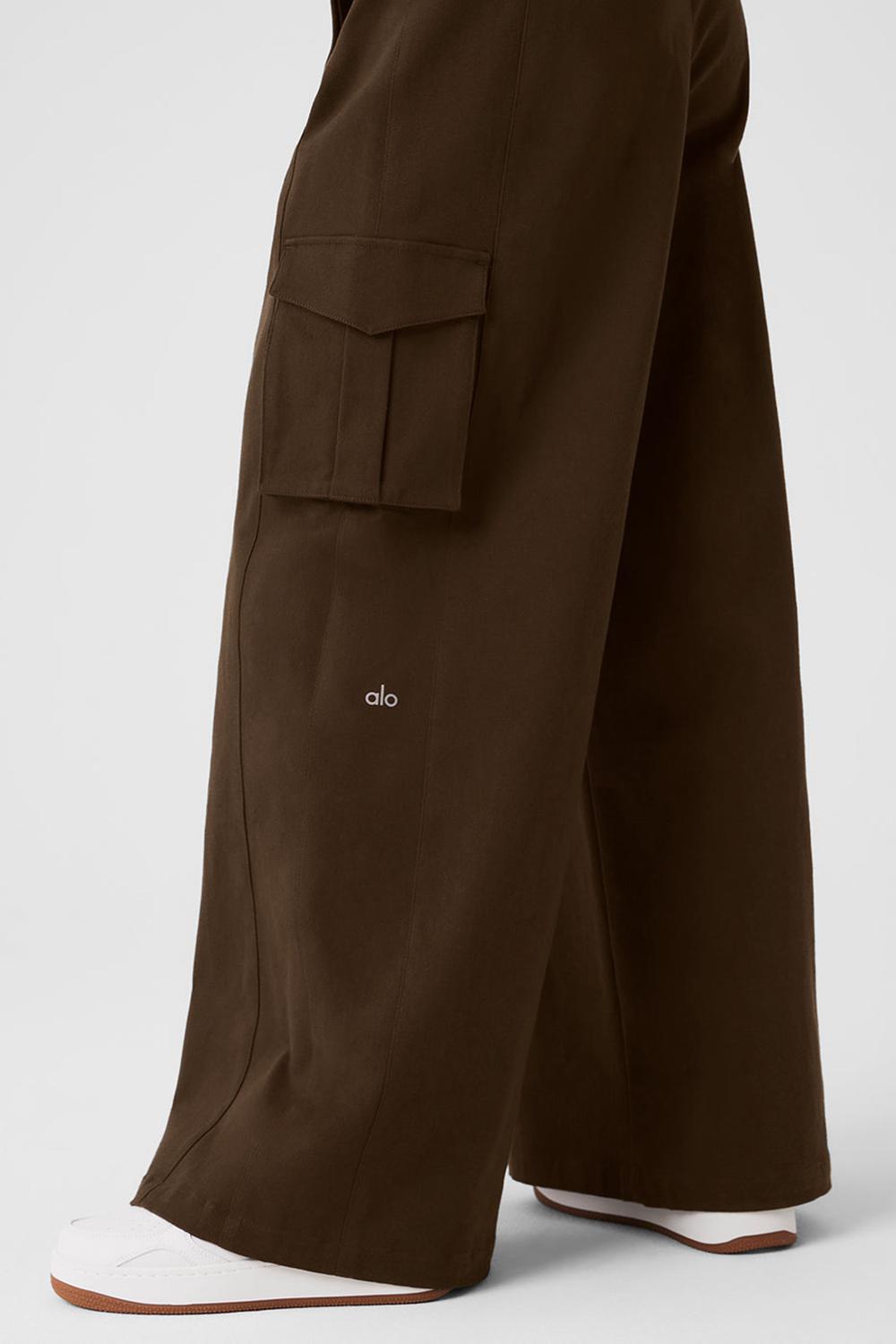 Παντελονι γυναικεια Alo Yoga Show Off Cargo Wide Leg Espresso | Greece  ZSAWY-1278