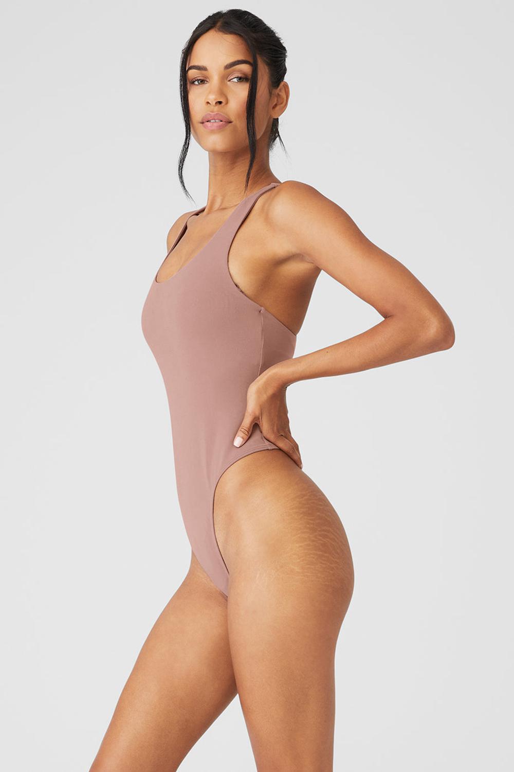 Κορμακια γυναικεια Alo Yoga Sleek Back Smoky Quartz | Greece  YVNOB-4396