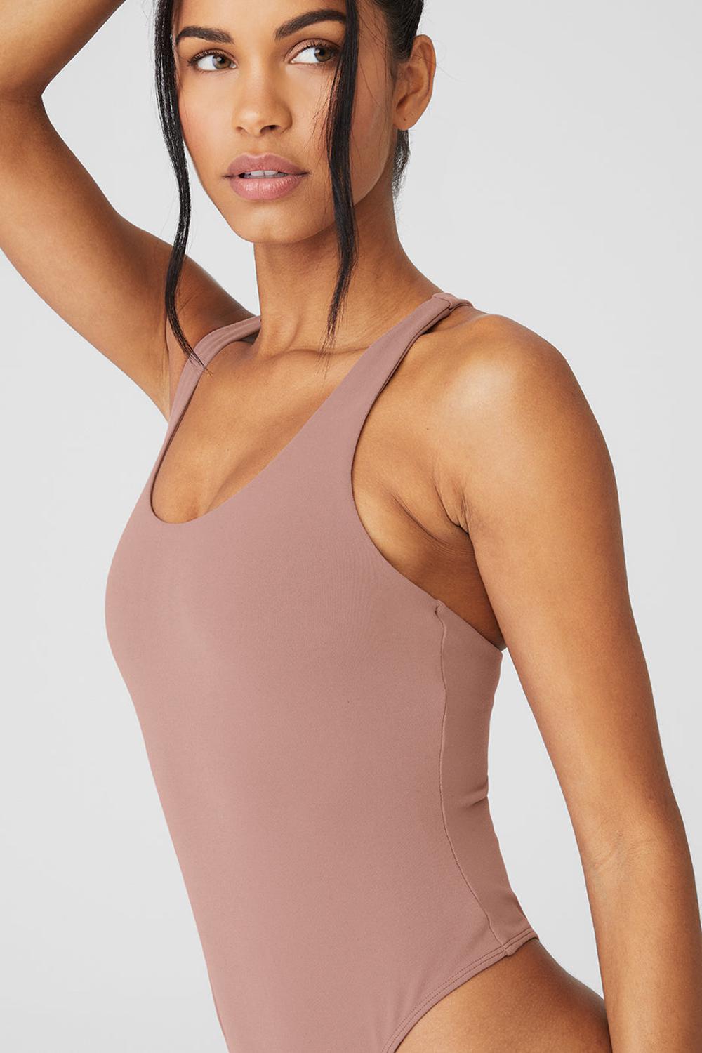 Κορμακια γυναικεια Alo Yoga Sleek Back Smoky Quartz | Greece  YVNOB-4396
