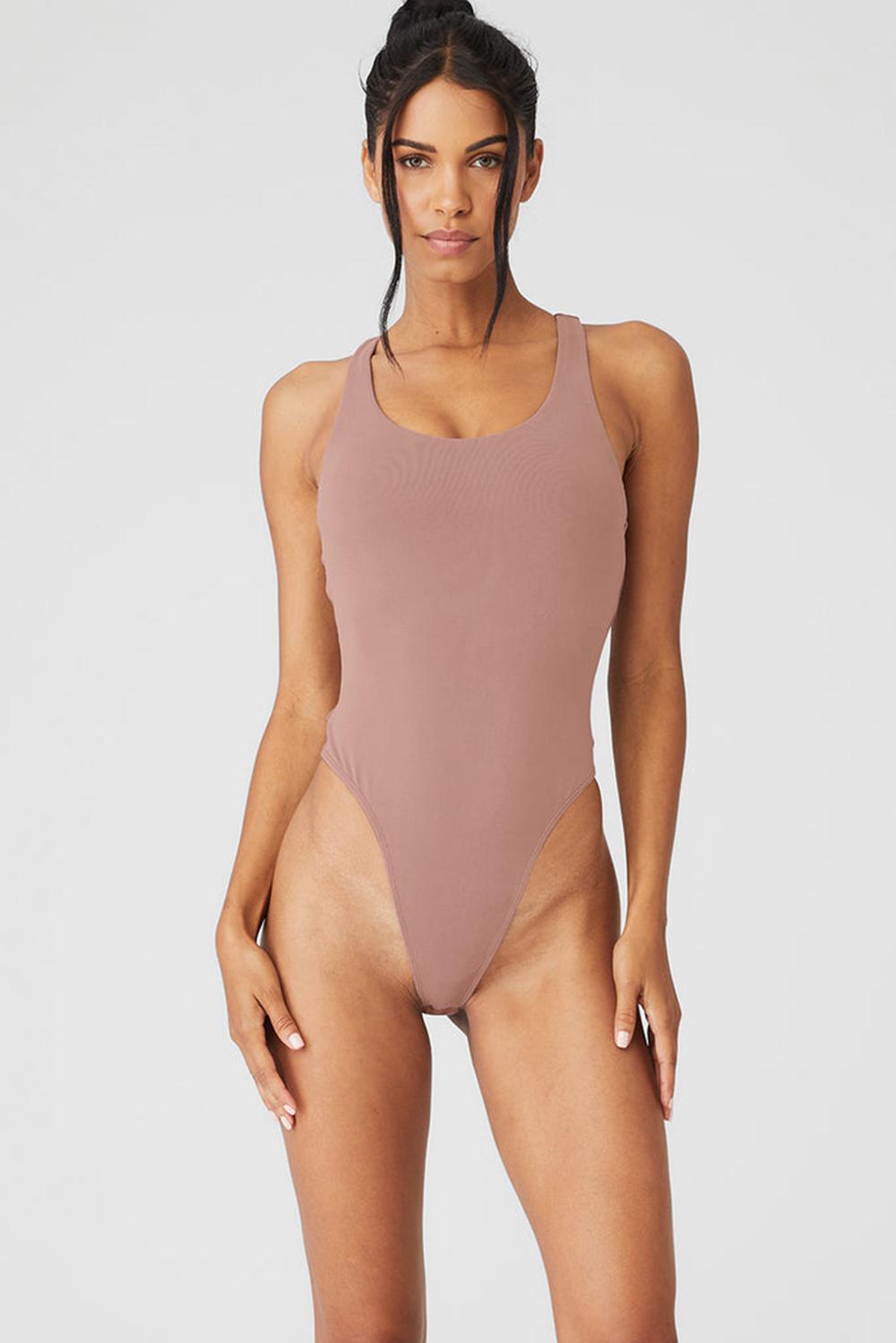 Κορμακια γυναικεια Alo Yoga Sleek Back Smoky Quartz | Greece  YVNOB-4396