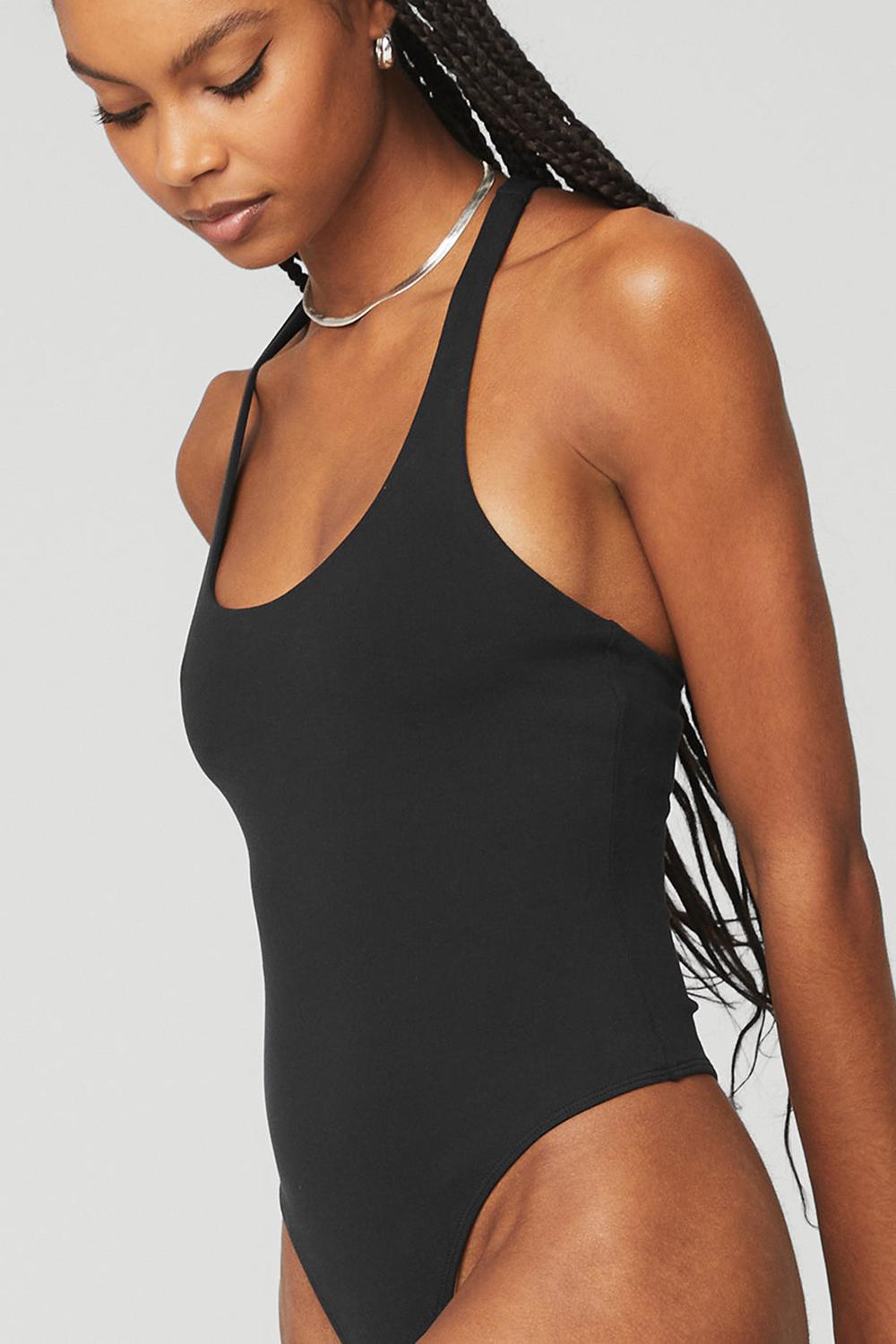 Κορμακια γυναικεια Alo Yoga Sleek Back μαυρα | Greece  DYBRL-3924