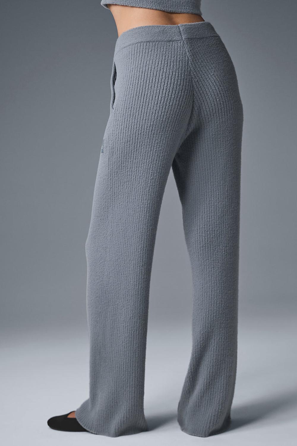 Παντελονι γυναικεια Alo Yoga Snuggle Up High-Waist Wide Leg γκρι | Greece  XZIJU-0248