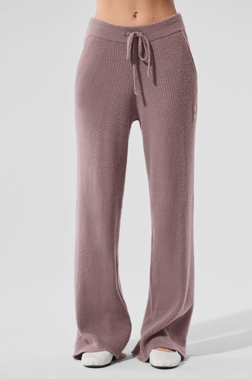Παντελονι γυναικεια Alo Yoga Snuggle Up Sweater High-Waist Wide Leg Mushroom | Greece  AKVQP-7284