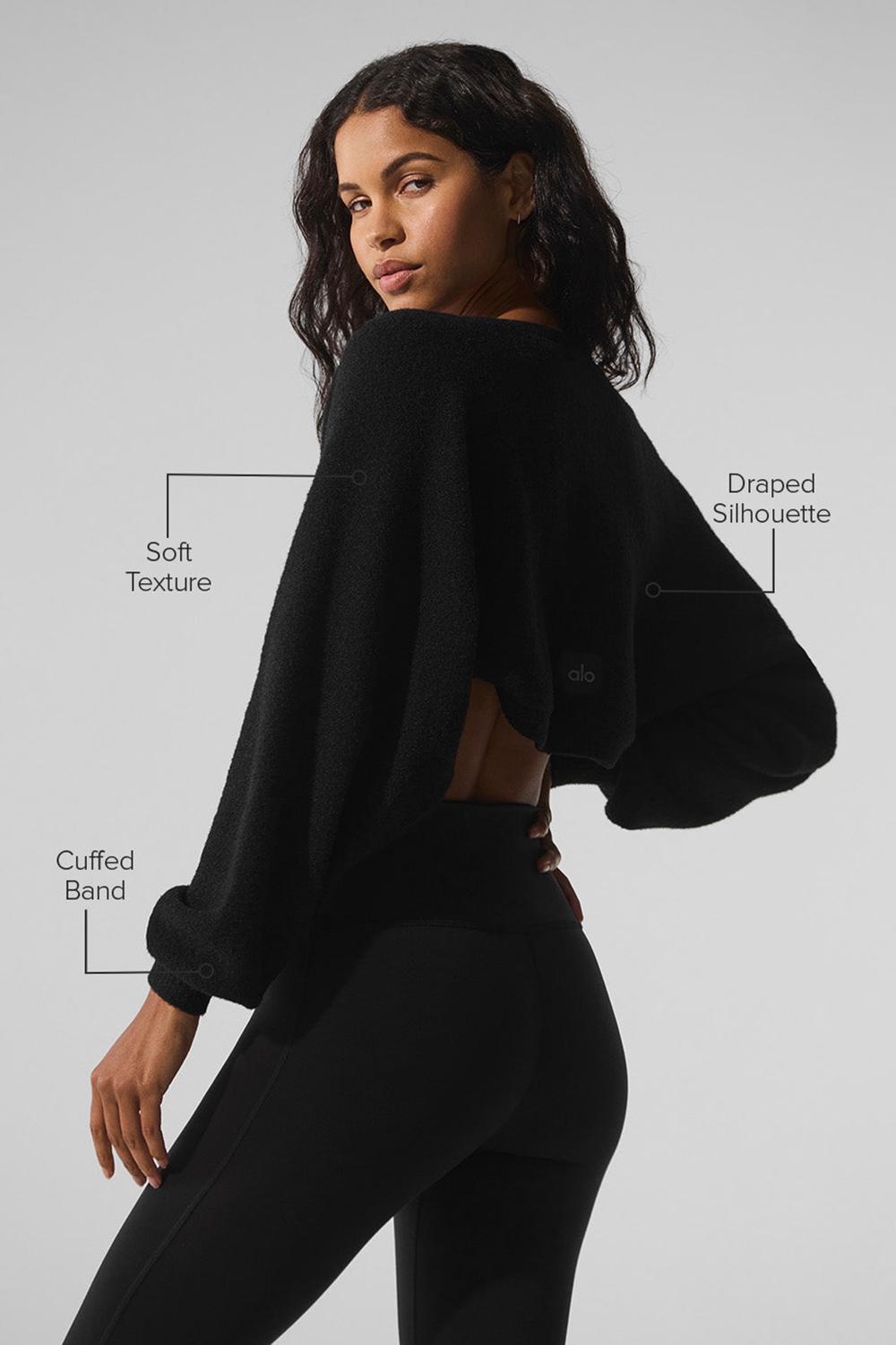 Κασκολ γυναικεια Alo Yoga Snuggle Up Sweater Shawl μαυρα | Greece  DQCVK-9506