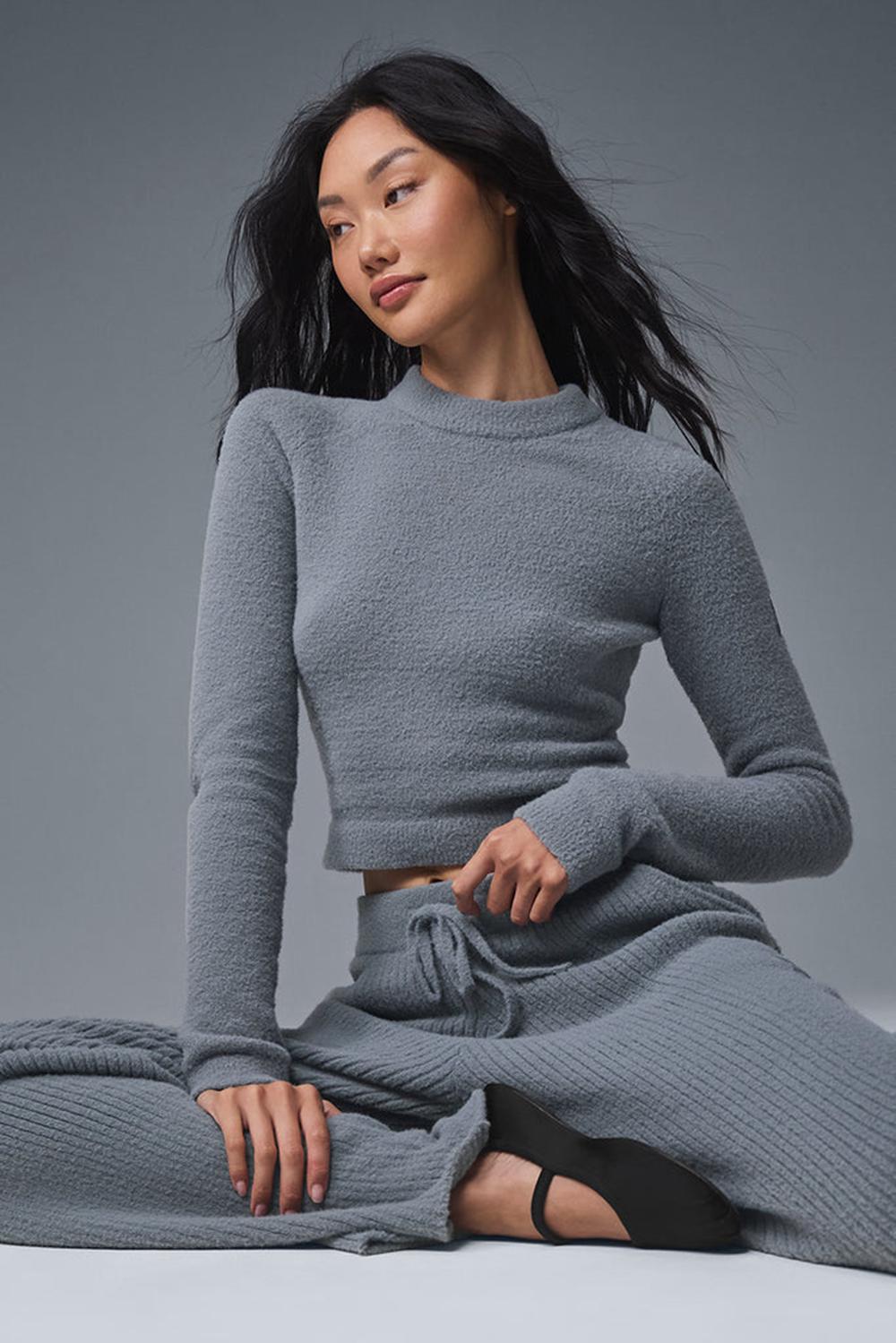 Μακρυμανικο γυναικεια Alo Yoga Snuggle Up γκρι | Greece  OHWBP-8094